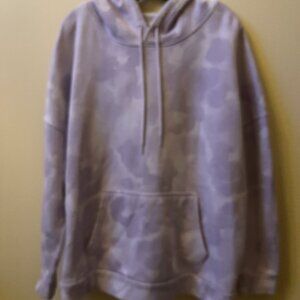 Lavender Camo Print Hooded Sweatshirt